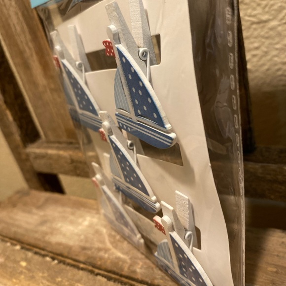 Sailboat Clips & Starfish Clips, Nautical Decorative Wood Clips, Nautical Clips - Picture 9 of 16